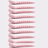 A vertical arrangement of multiple professional fixed hair pins in a rose gold color.
