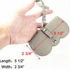 A hand holds a light beige portable eyewear storage pouch with a strap, measuring 5 1/2 inches in length and 2 3/4 inches in 