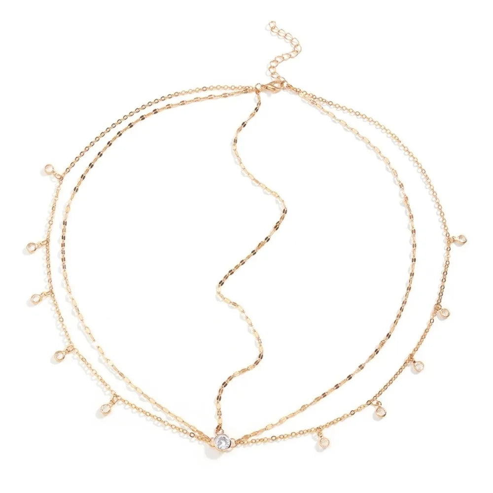 Gold boho crystal head chain for bridal hair accessories