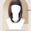A straight headband wig for women in brown ombre color shown on a mannequin head.
