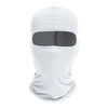 White tactical full face balaclava with a gray visor