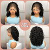 Coiffure tressée en cornrows de 16 pouces, couleur bleu clair, vue à 360 degrés.