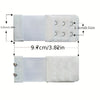 White adjustable bra extender straps showing various sizes and measurements.