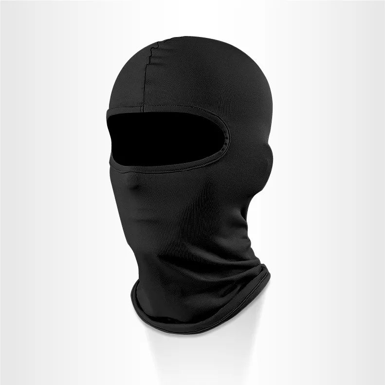 Balaclava de seda de hielo negra transpirable para casco