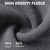 Nahaufnahme der Textur von hochdichtem Fleecegewebe, zeigt ein weiches, dunkelgraues Strickmaterial.