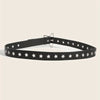 Black Y2K punk star rivet belt with silver studs and a metal buckle