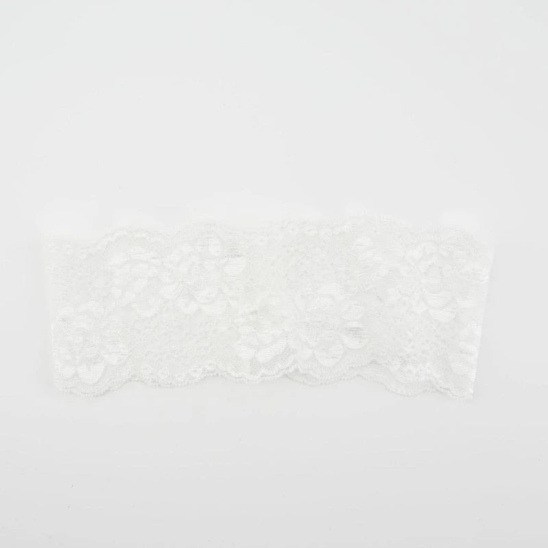 White floral lace hair headband for women