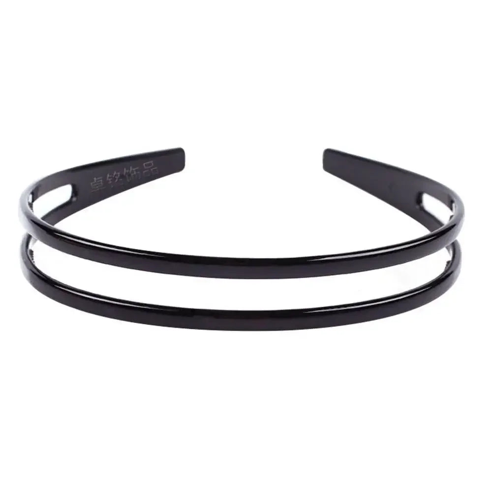 Black zigzag headband hair comb for face concealment