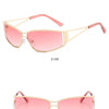 Pink gradient mirror sunglasses shown in side and positive views