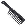 Black 4-in-1 wide tooth detangling hair comb set with a metal clip.