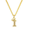 Gold initial name crown pendant necklace featuring a letter T design