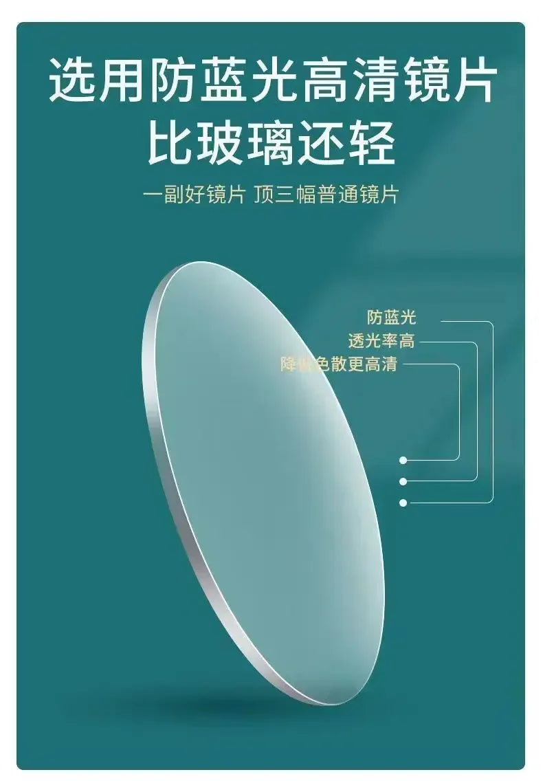 A close-up view of clear, oval reading glasses with a silver frame against a teal background.