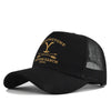 Black embroidered baseball cap with a gold Y and Dutton Ranch text on the front