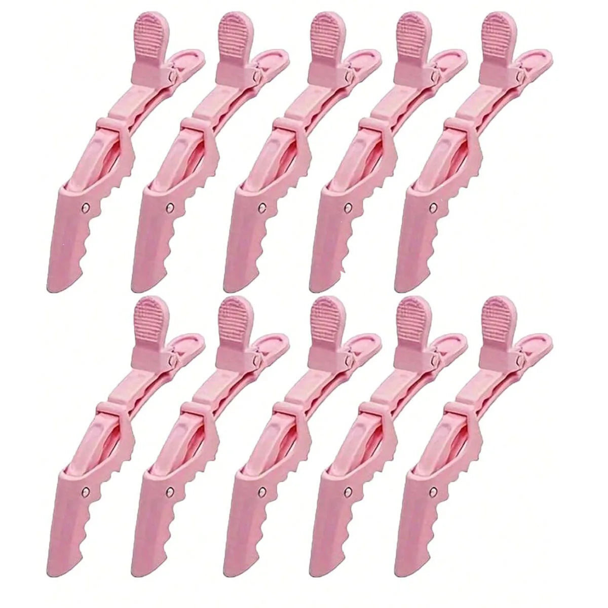 A set of pink professional multifunctional hair sectioning clips.