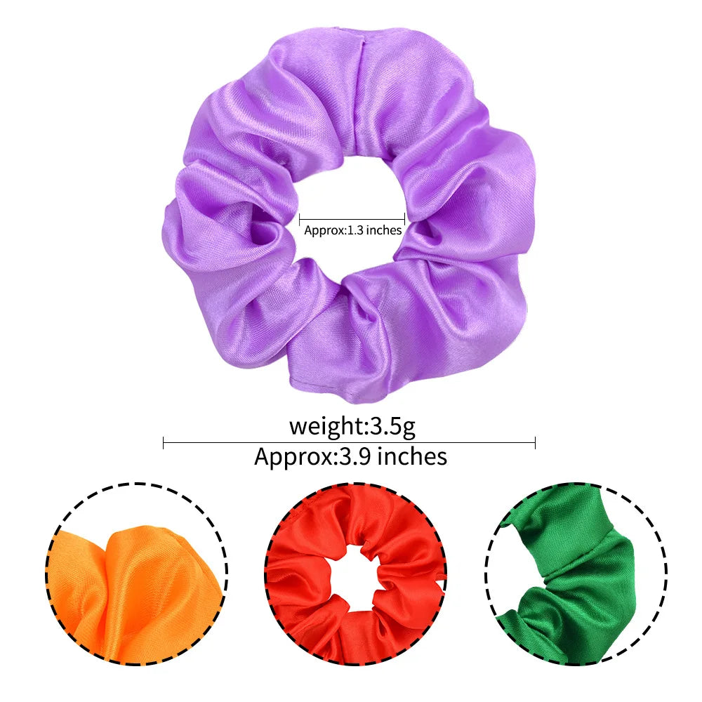 Colorful Satin Scrunchies for Hair