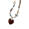 Bohemian Heart Beaded Pendant Necklace