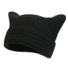 Black crocheted beanie hat with cat ear style ears