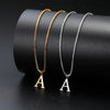 Two delicate necklaces featuring gold and silver initial letters A