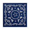 Pañuelo de bandana azul marino con borde de cuerda blanca y diseño de estrella central