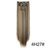 Long straight brown hair extensions with decorative clip detailing