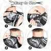 Step-by-step instructions showing how to put on and take off a professional hair cutting and styling apron.