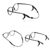 A pair of black universal adjustable eyewear retainer straps shown against a white background.