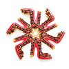 Ein Set eleganter High-Heel-Schmuck mit roten und schwarzen Strasssteinen in Sternform.