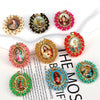A collection of gold plated copper pendant necklaces featuring various colored Miyuki beads and gemstone settings.
