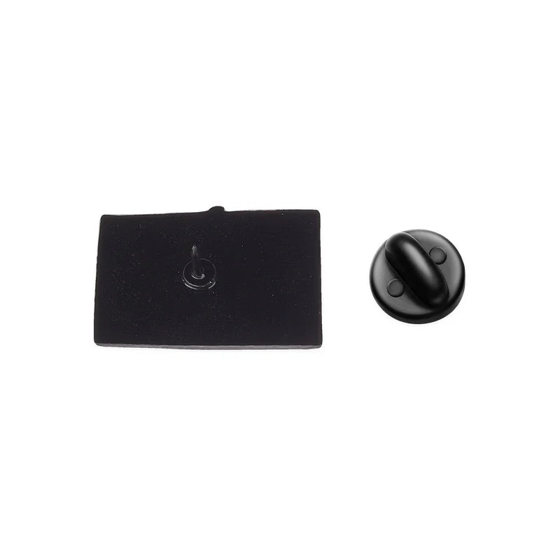 Broche en émail rétro noire, bijou de groupe.