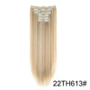 Long straight blonde hair extensions with silver clip detailing