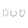 A set of three magnetic stainless steel septum rings displayed against a white background.