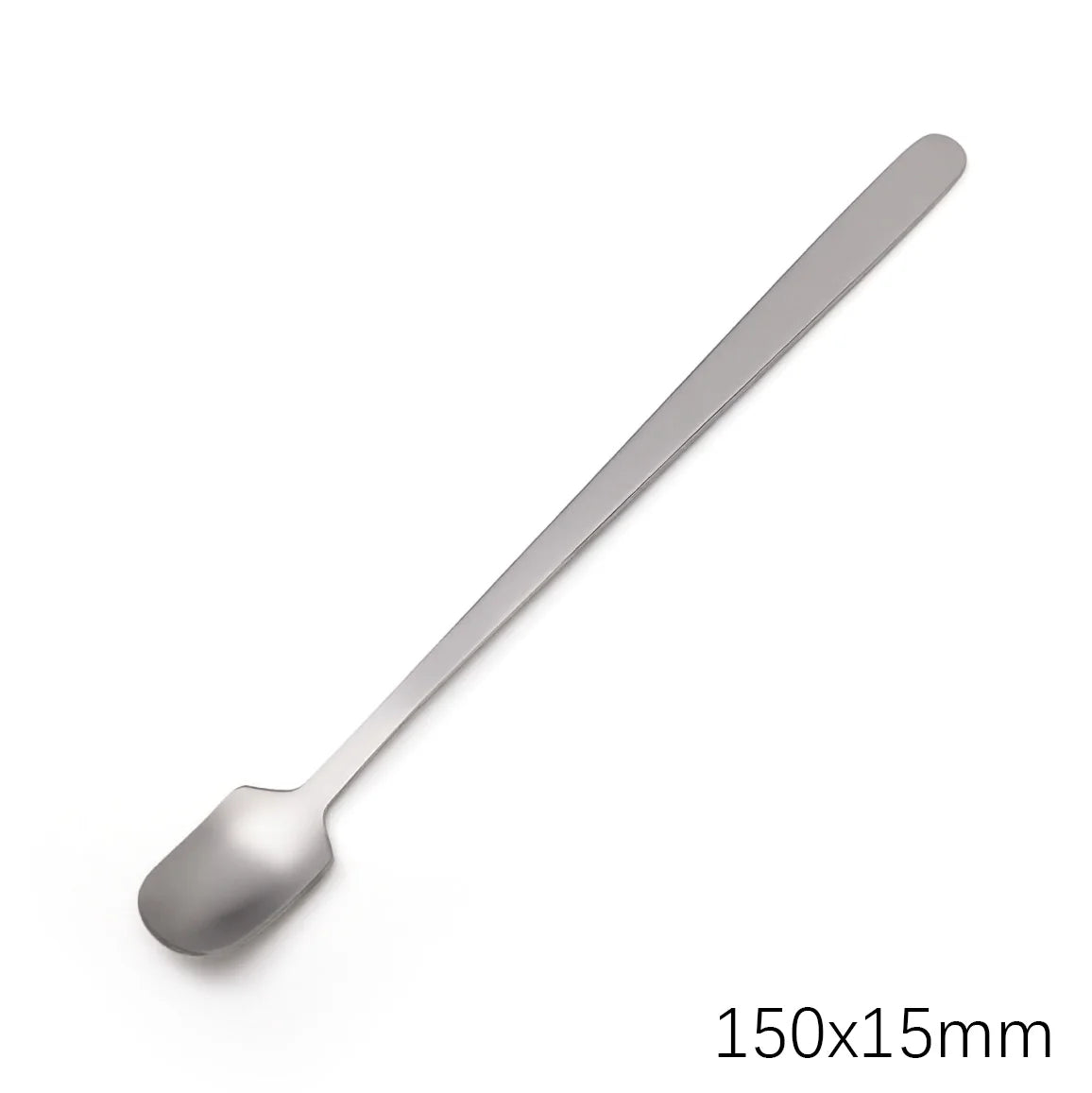 A silver stainless steel bead shove tool with a flat, elongated tip.