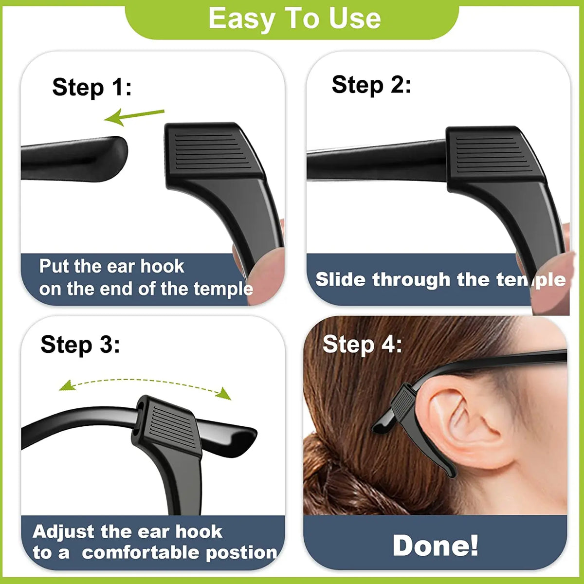 Anti-Slip Silicone Eyeglass Ear Hooks