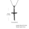 A stainless steel cross necklace with a gold finish, measuring 4.4cm long.