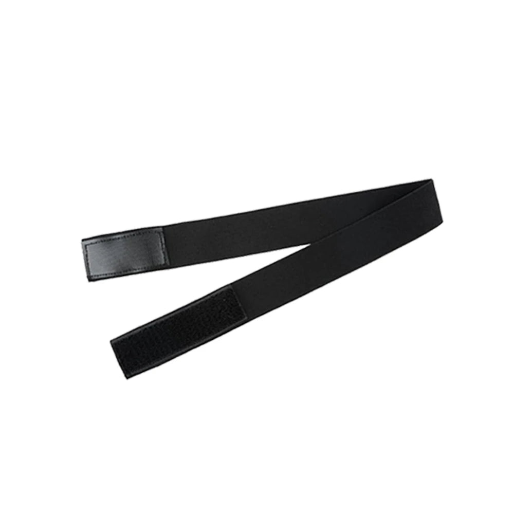 Black adjustable wig band used for hairline edging.