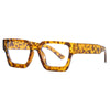 Montura de gafas cuadrada vintage con patrón de tortuga.