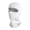 A white breathable ice silk scarf or mask with a cutout for the face.