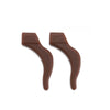 A pair of brown silicone ear hooks designed for eyeglasses and active use.