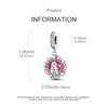 Sterling silver star moon charm pendant with pink stones and bail on a silver chain.