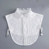White lace blouse with a false collar and detachable neckline