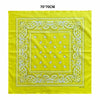 Yellow cotton scarf with a square paisley print border and central motif