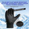 Black silicone wear-resistant gloves designed for touch screen use against cold weather backgrounds