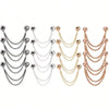 A display of multi-function magnetic clothing clips in various silver, gold, and rose gold tones.