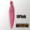 A bundle of bright pink pre-stretched Kanekalon braiding hair extensions with a decorative clip.