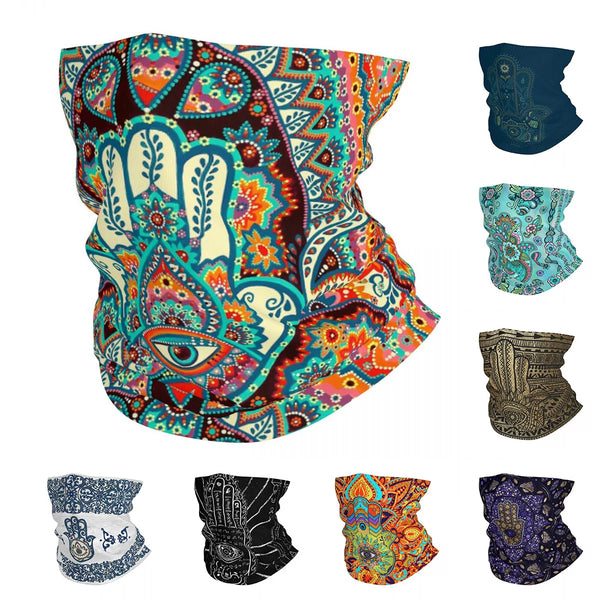 Bohemian Hamsa Hand Bandana Neck Gaiter