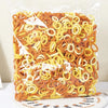A clear plastic bag filled with colorful nylon elastic hair cords for kids headbands