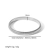 A silver-toned elastic bangle bracelet with an inner diameter of 55mm or 60mm and a thickness of 8mm.