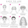 Six steps demonstrating how to use a wig cap for a cosplay wig.