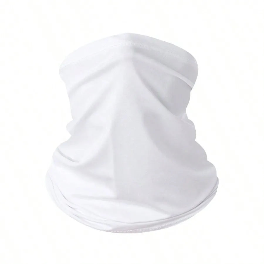 White all-in-one multi-use sun protection head scarf