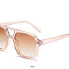 Seitenansicht von Vintage-Pilot-Sonnenbrille mit doppelter Brücke in rosa Rahmen.